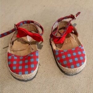 Janie and Jack Red and Blue Checkered Baby Shoes